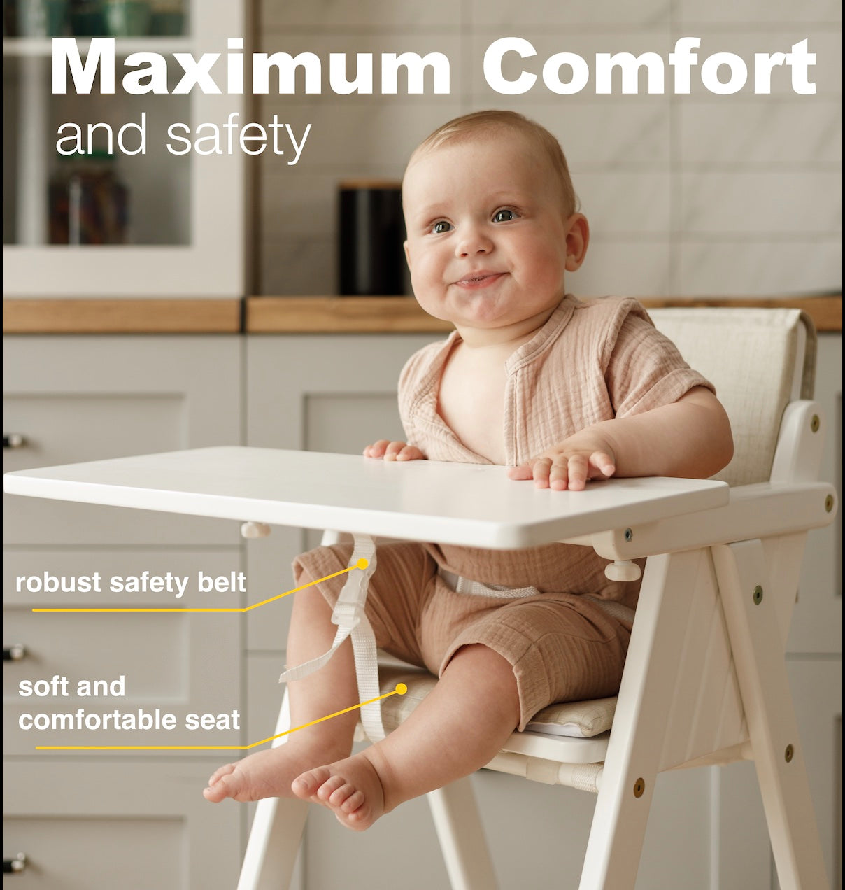 VILHA Folding Baby Chair Winter forest (White)