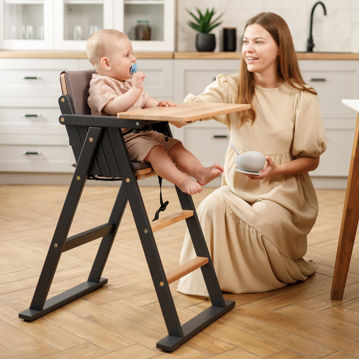 VILHA Folding Baby Chair Winter forest (White)