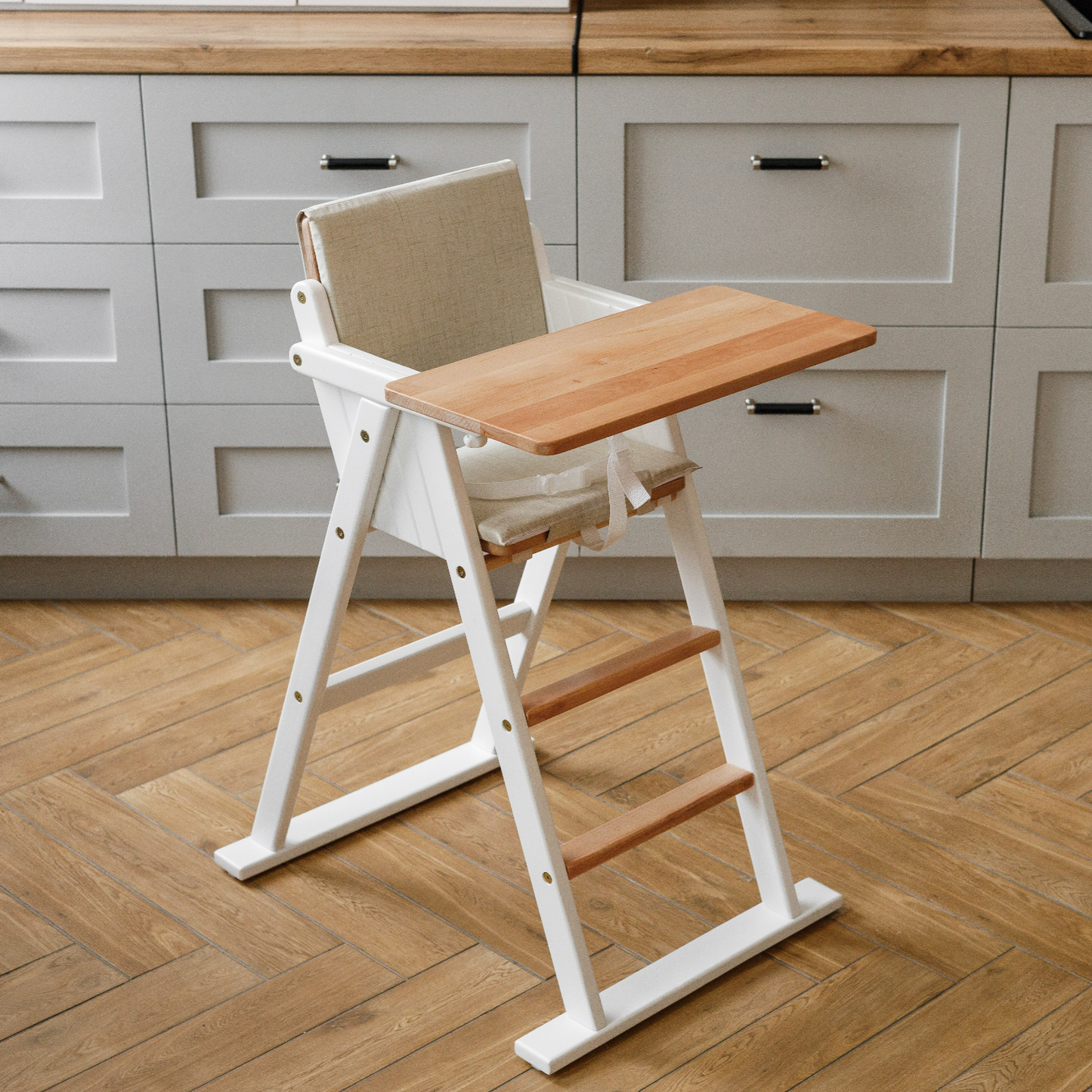 VILHA Folding Baby Chair Winter forest (White)